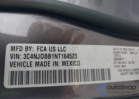 2022 Jeep Compass Latitude 4X4 from USA, damaged, VIN 3C4NJDBB1NT164523